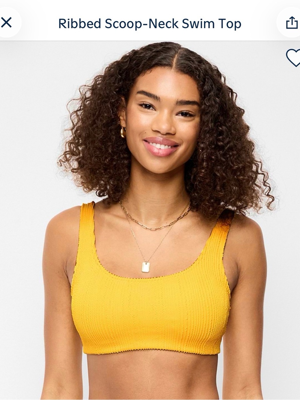 Old Navy Bright Yellow Ribbed High-Waist Bikini Set - Picture 6 of 7
